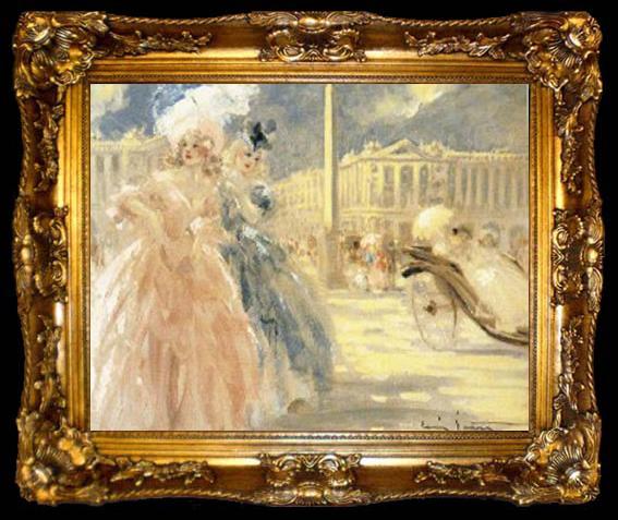 framed  Louis Lcart Place de la Concorde, ta009-2